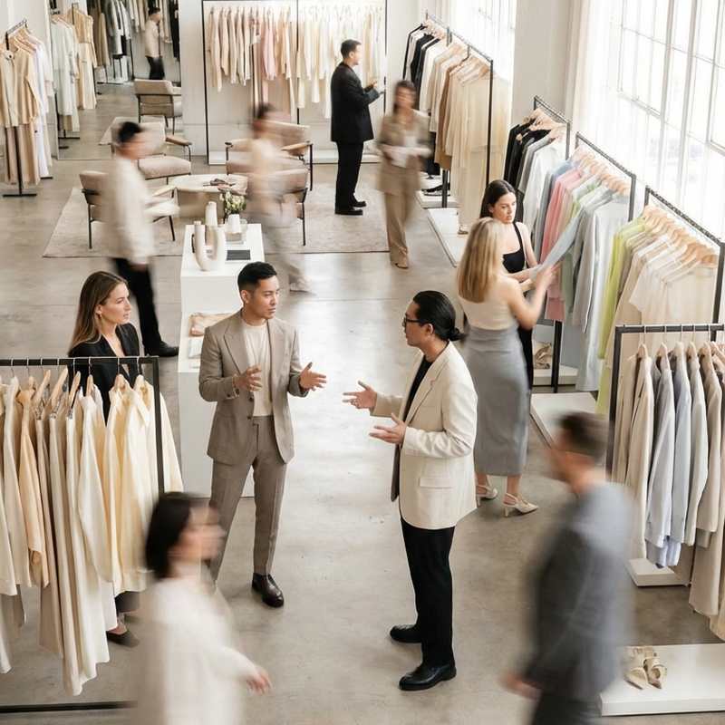 Brand e buyer a confronto in uno showroom di moda